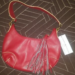 Ruby Red Hobo Stud Detail Purse